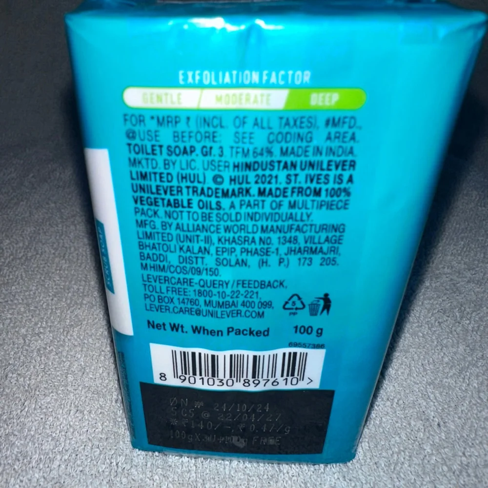 New St Ives Coconut Water Aloe & Walnut Scrub Soap Value Pack 3.5oz Bars - 4Pk